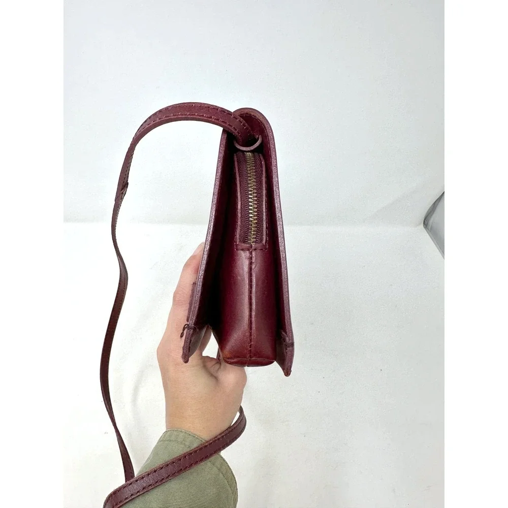 Madewell The Morgan E0328 Leather Crossbody Burgundy